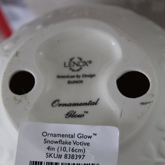 Lenox Ornamental Glow Snowflake Tealight Votive Holder EUC - Picture 6 of 7